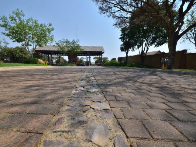 Bush-hammered cobble pavers